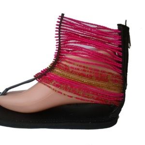 Pink & Gold High top Thong Sandals